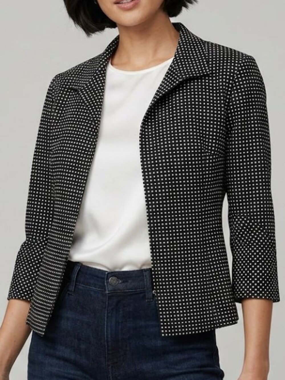 Yeohlee Black Polka Dot Open-Front Blazer Jacket size small